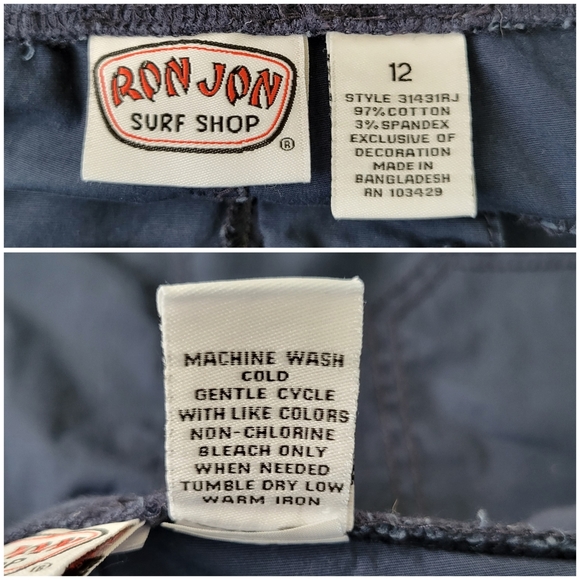 Ron Jon Shorts Ron Jon Surf Shop Womens Blue Cuffed Utility Cargo